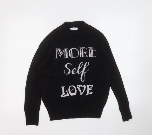 Womens UK Size S Papaya Black Pullover Jumper