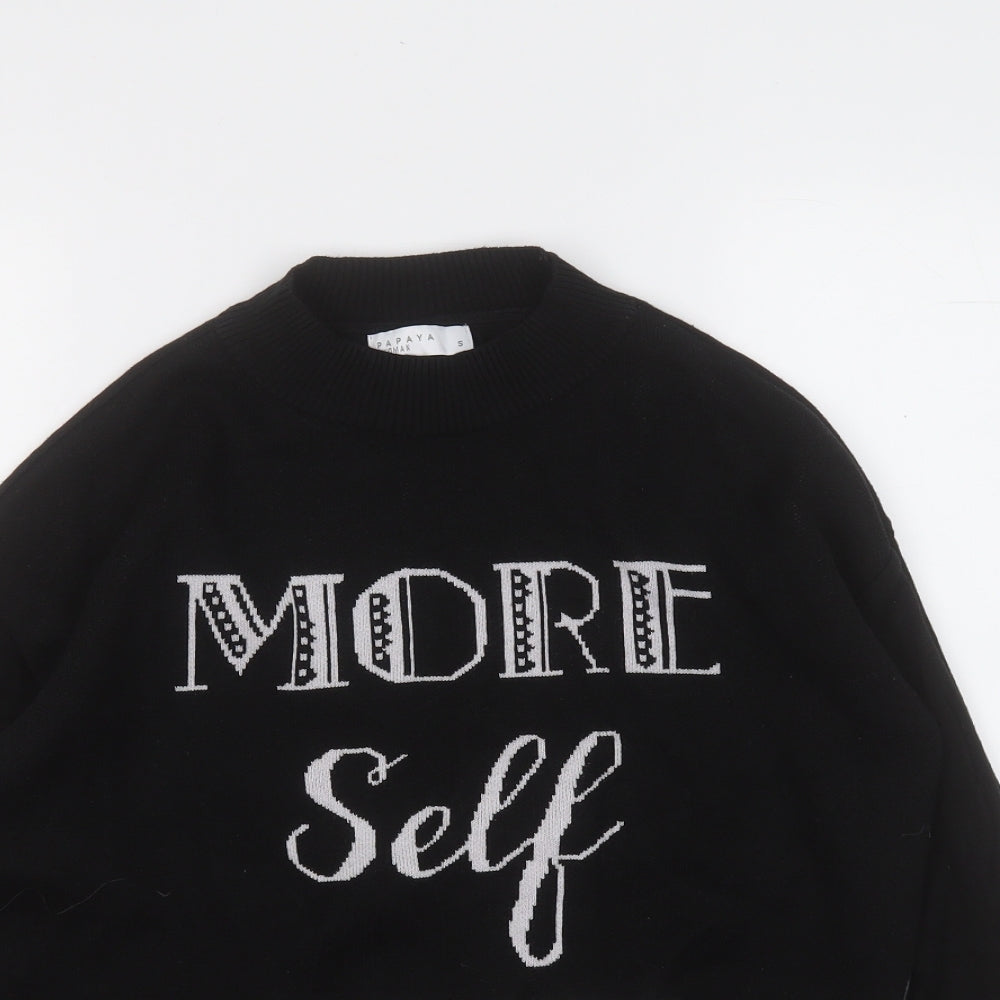 Womens UK Size S Papaya Black Pullover Jumper