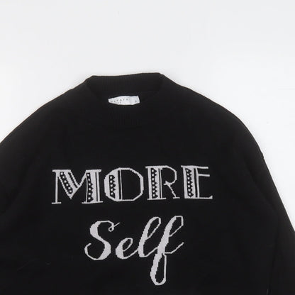 Womens UK Size S Papaya Black Pullover Jumper