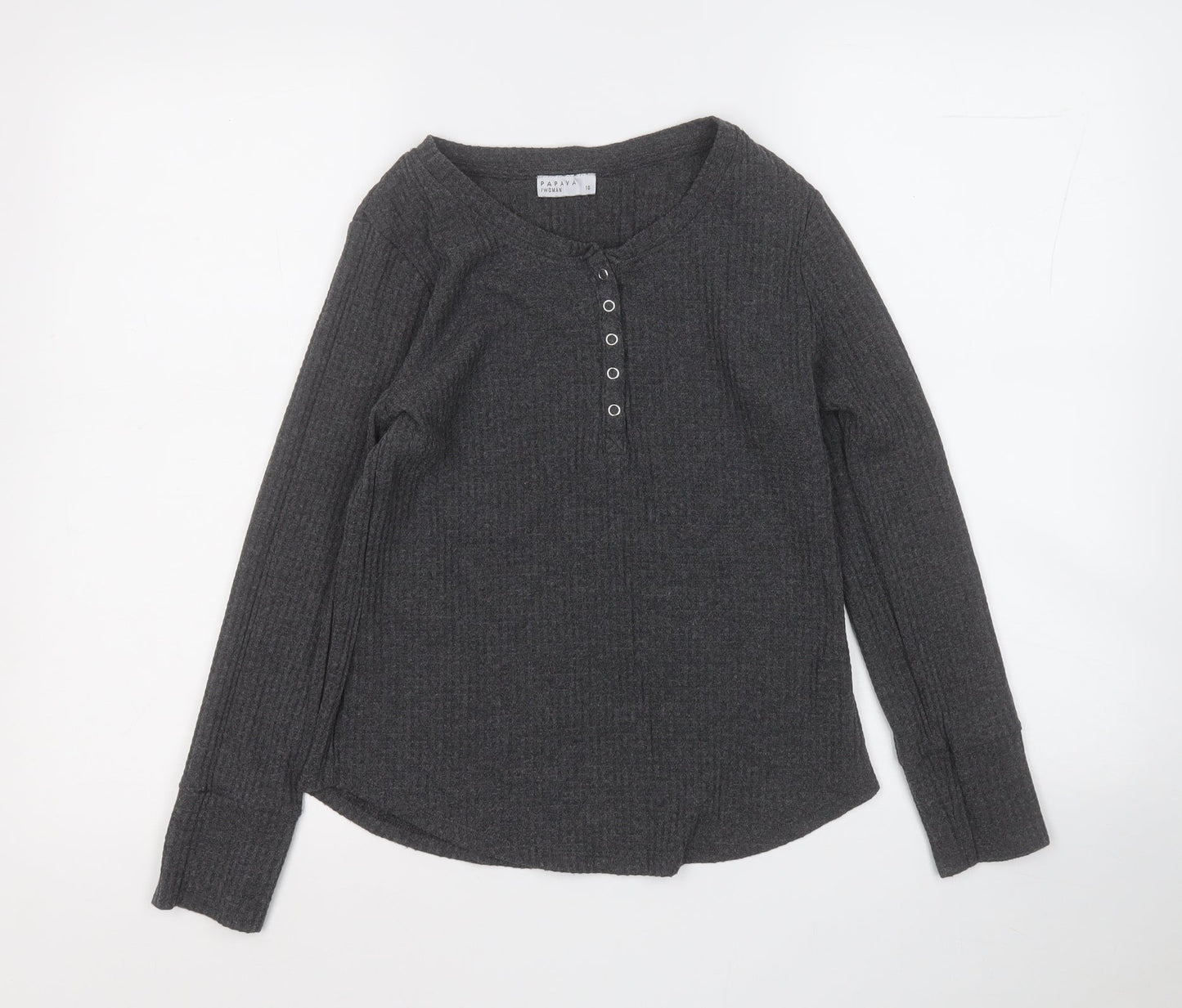 Womens UK Size 10 Papaya Grey Pullover Jumper