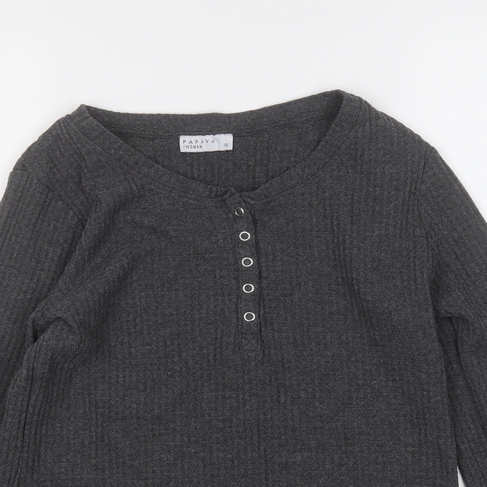 Womens UK Size 10 Papaya Grey Pullover Jumper