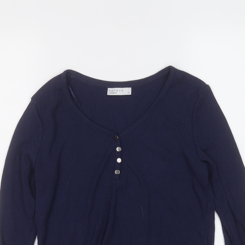Womens UK Size 10 Papaya Blue Pullover Jumper