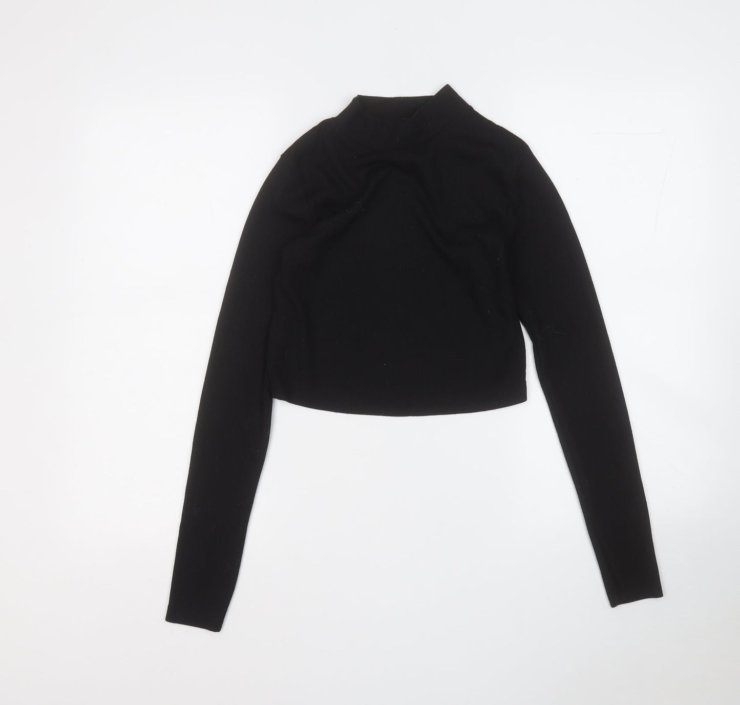 Primark Womens Black Mock Neck  Polyester Pullover Jumper Size 10