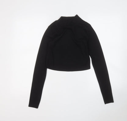 Primark Womens Black Mock Neck  Polyester Pullover Jumper Size 10