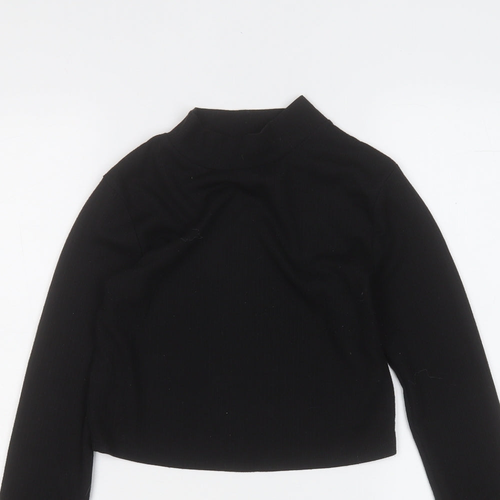 Primark Womens Black Mock Neck  Polyester Pullover Jumper Size 10