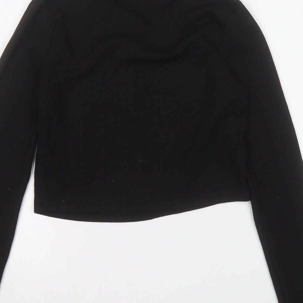 Primark Womens Black Mock Neck  Polyester Pullover Jumper Size 10