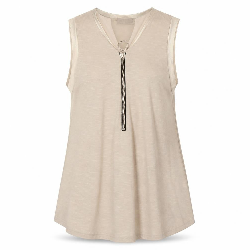 Womens UK Size M Sheilay Beige Basic Tank