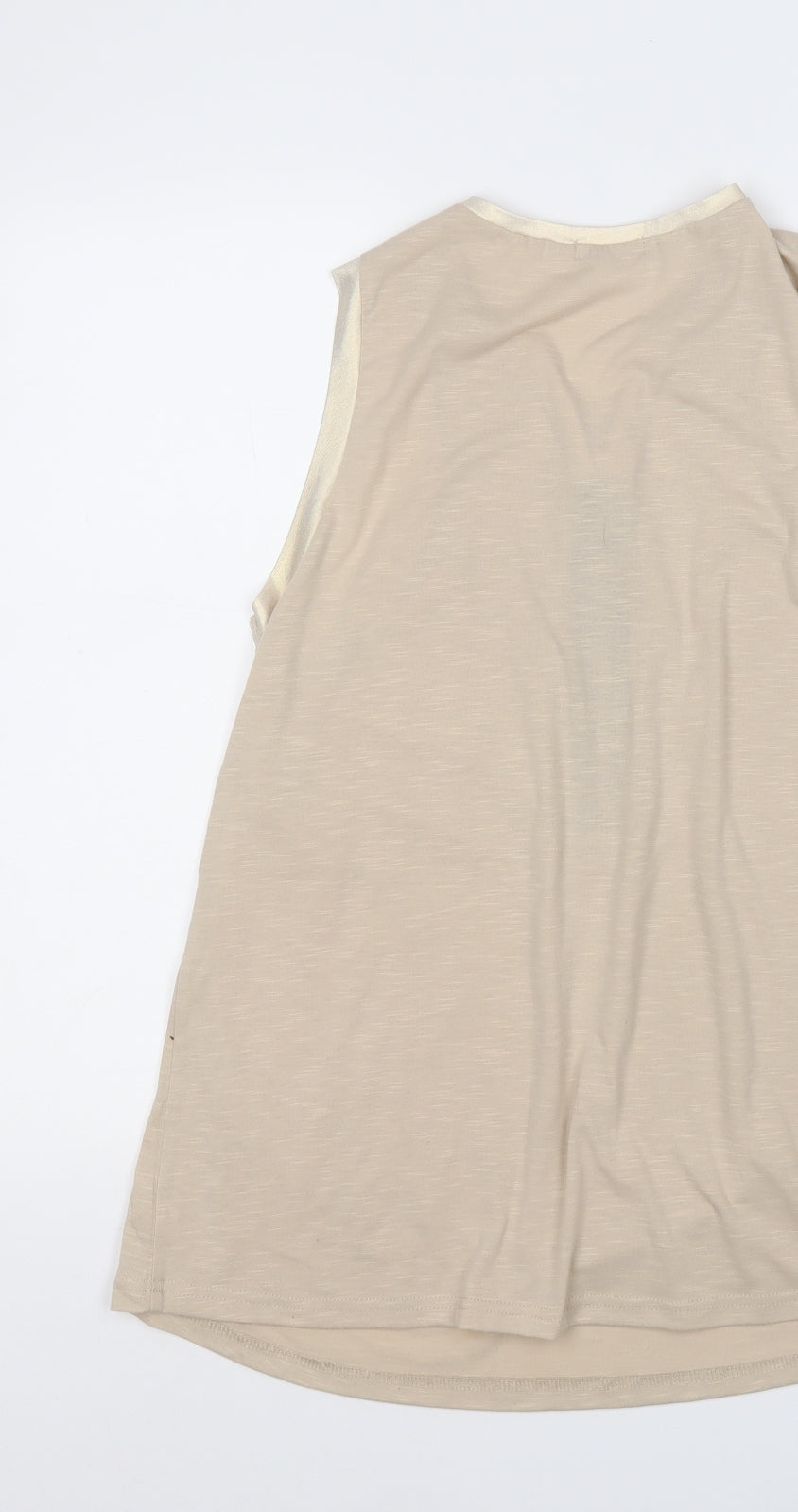 Womens UK Size M Sheilay Beige Basic Tank