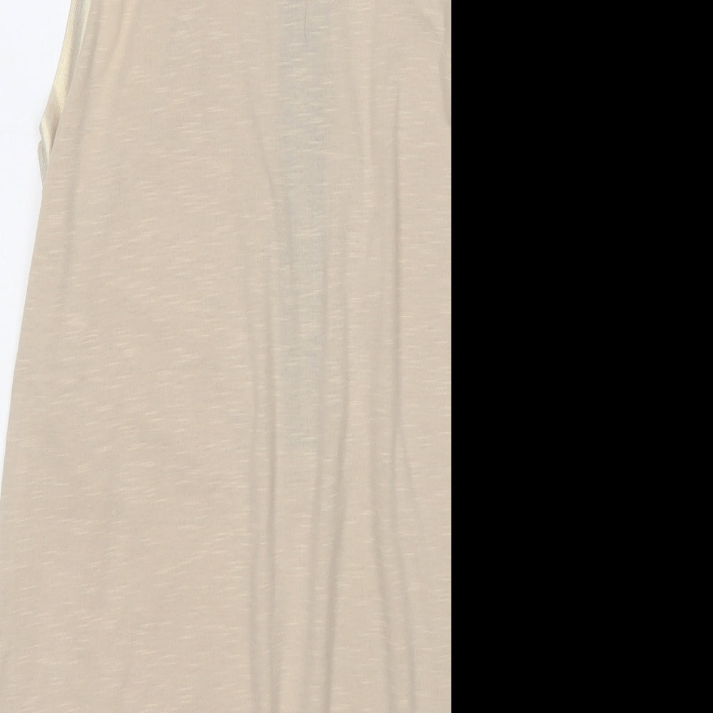 Womens UK Size M Sheilay Beige Basic Tank