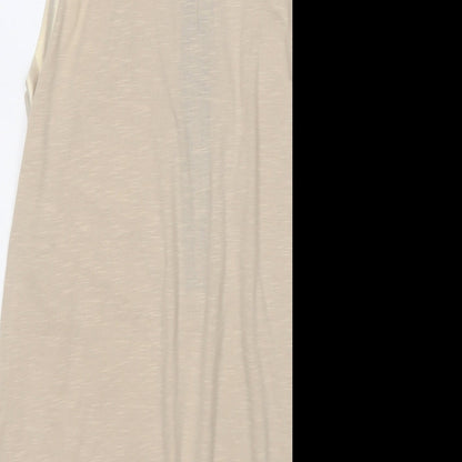 Womens UK Size M Sheilay Beige Basic Tank