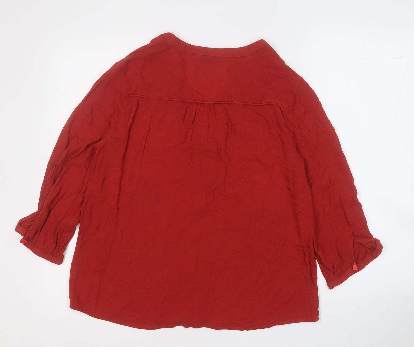 F&F Womens Red Round Neck  Viscose Pullover Jumper Size 10