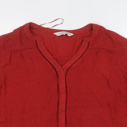 F&F Womens Red Round Neck  Viscose Pullover Jumper Size 10