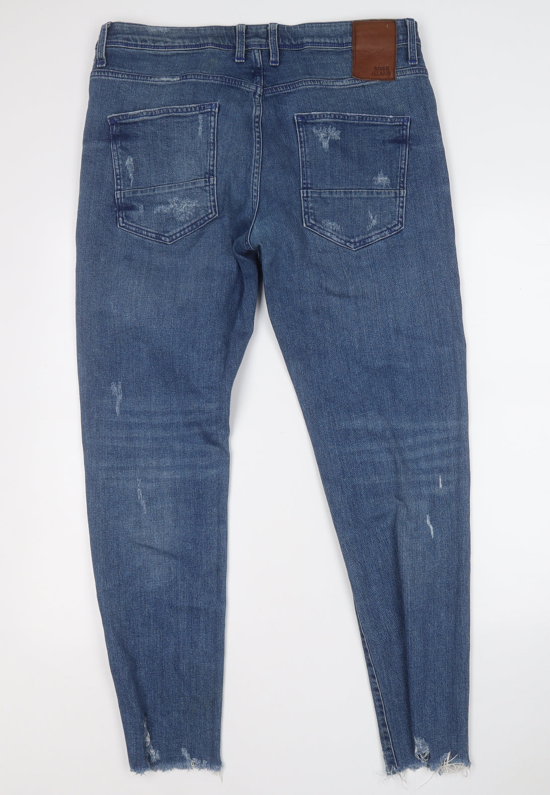 River Island Womens Blue  Cotton Skinny Jeans Size 34 L32 in Regular