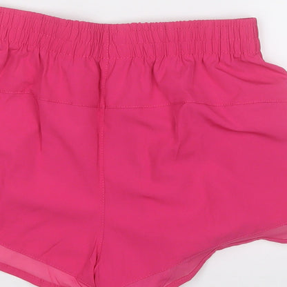 Workout Womens Pink  Polyester Sweat Shorts Size 6  Regular