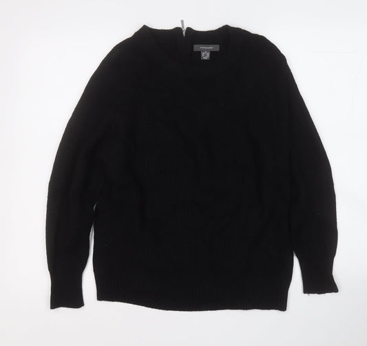 Primark Womens Black Round Neck  Viscose Pullover Jumper Size 12