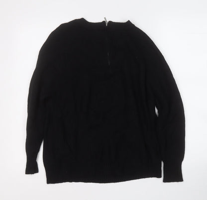 Primark Womens Black Round Neck  Viscose Pullover Jumper Size 12