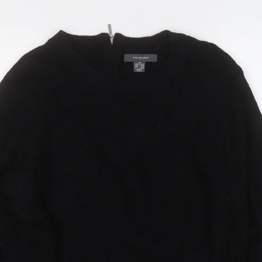 Primark Womens Black Round Neck  Viscose Pullover Jumper Size 12