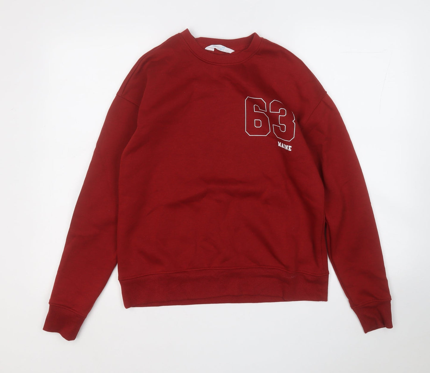 Primark Womens Red  Polyester Pullover Sweatshirt Size 6