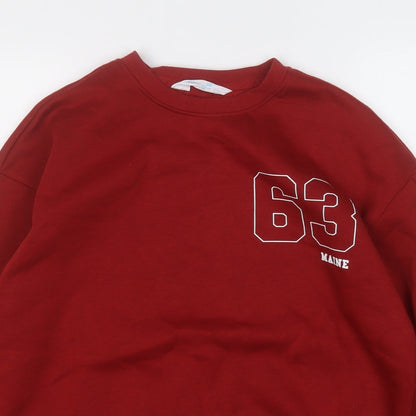 Primark Womens Red  Polyester Pullover Sweatshirt Size 6
