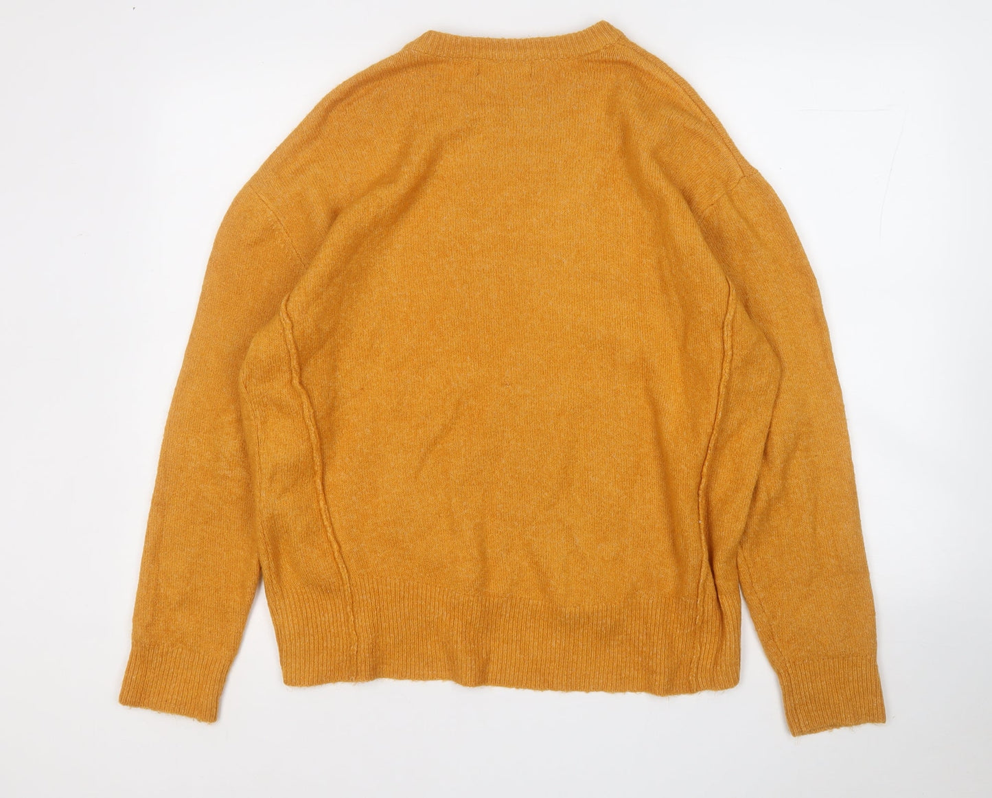 Primark Womens Yellow Round Neck  Acrylic Pullover Jumper Size 12