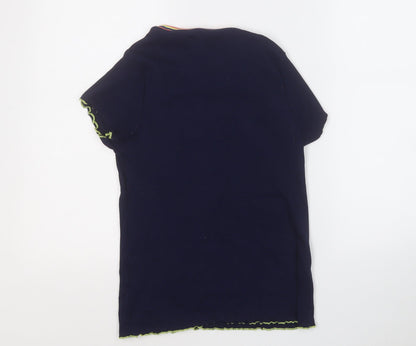 Marks and Spencer Girls Blue Round Neck  Cotton Pullover Jumper Size 13-14 Years