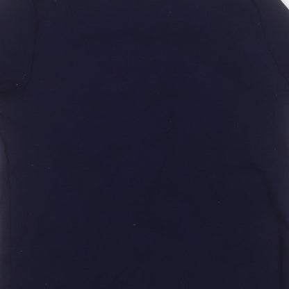 Marks and Spencer Girls Blue Round Neck  Cotton Pullover Jumper Size 13-14 Years