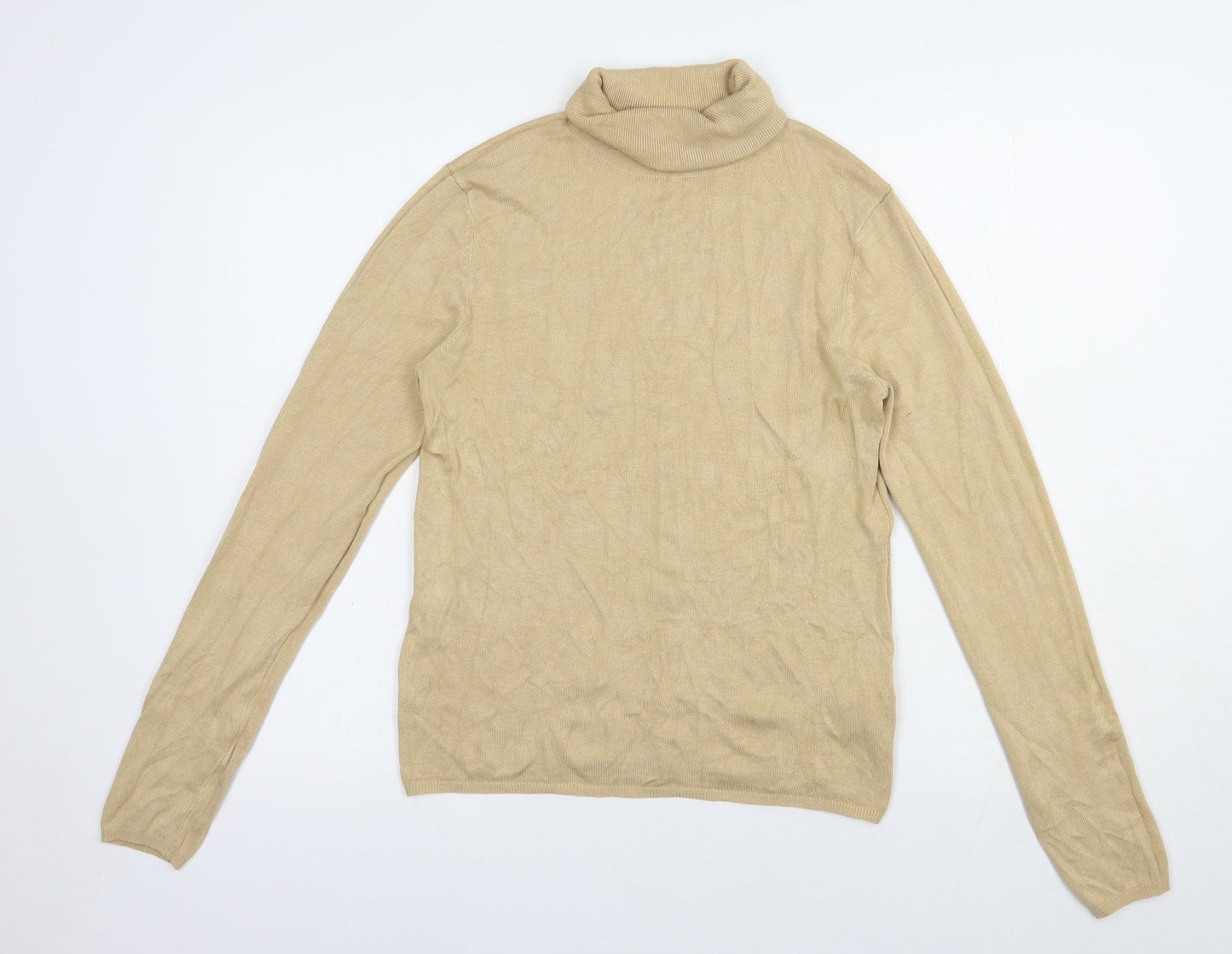 Primark Womens Beige Roll Neck  Viscose Pullover Jumper Size L