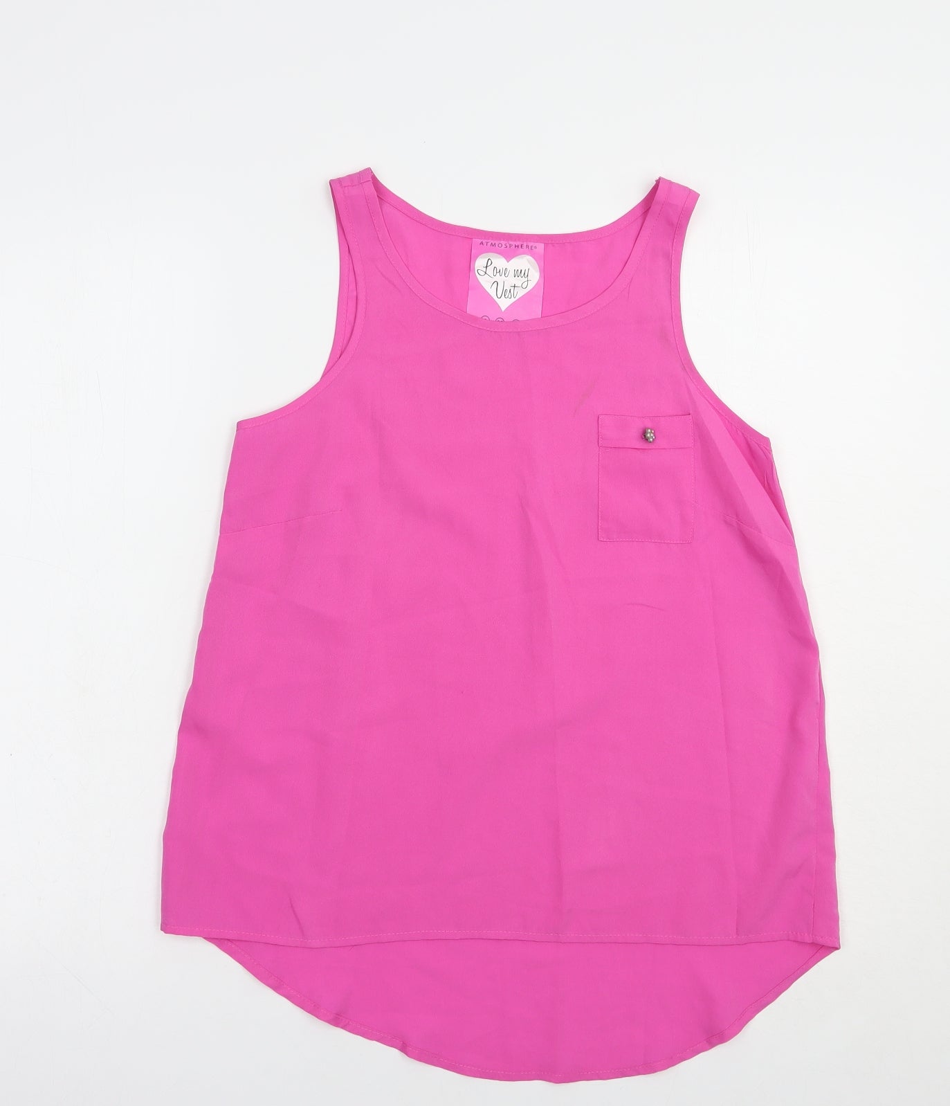 Womens UK Size 8 Atmosphere Pink Basic Tank
