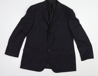 Marks and Spencer Mens Blue Striped Polyacrylate Fibre Jacket Blazer Size 42