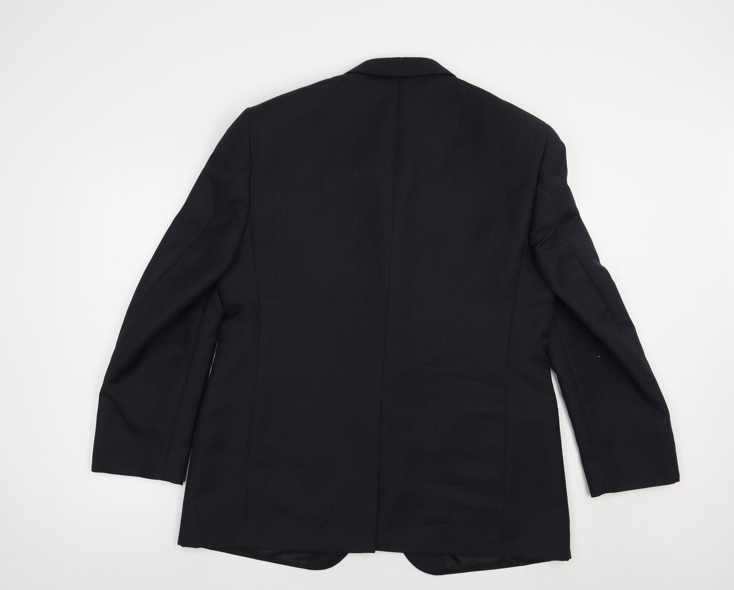 Marks and Spencer Mens Blue Striped Polyacrylate Fibre Jacket Blazer Size 42