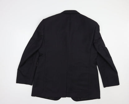 Marks and Spencer Mens Blue Striped Polyacrylate Fibre Jacket Blazer Size 42
