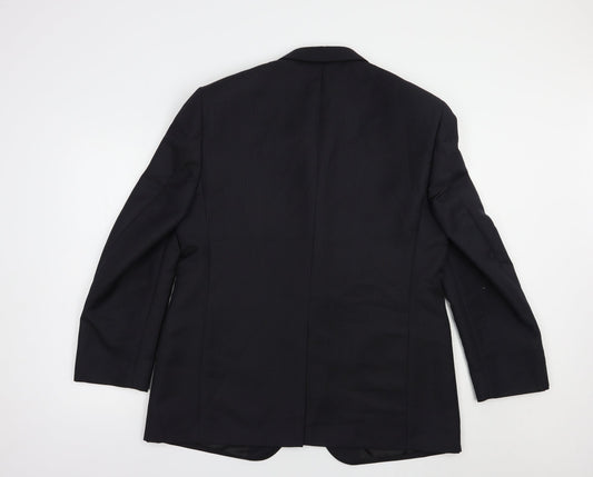 Marks and Spencer Mens Blue Striped Polyacrylate Fibre Jacket Blazer Size 42