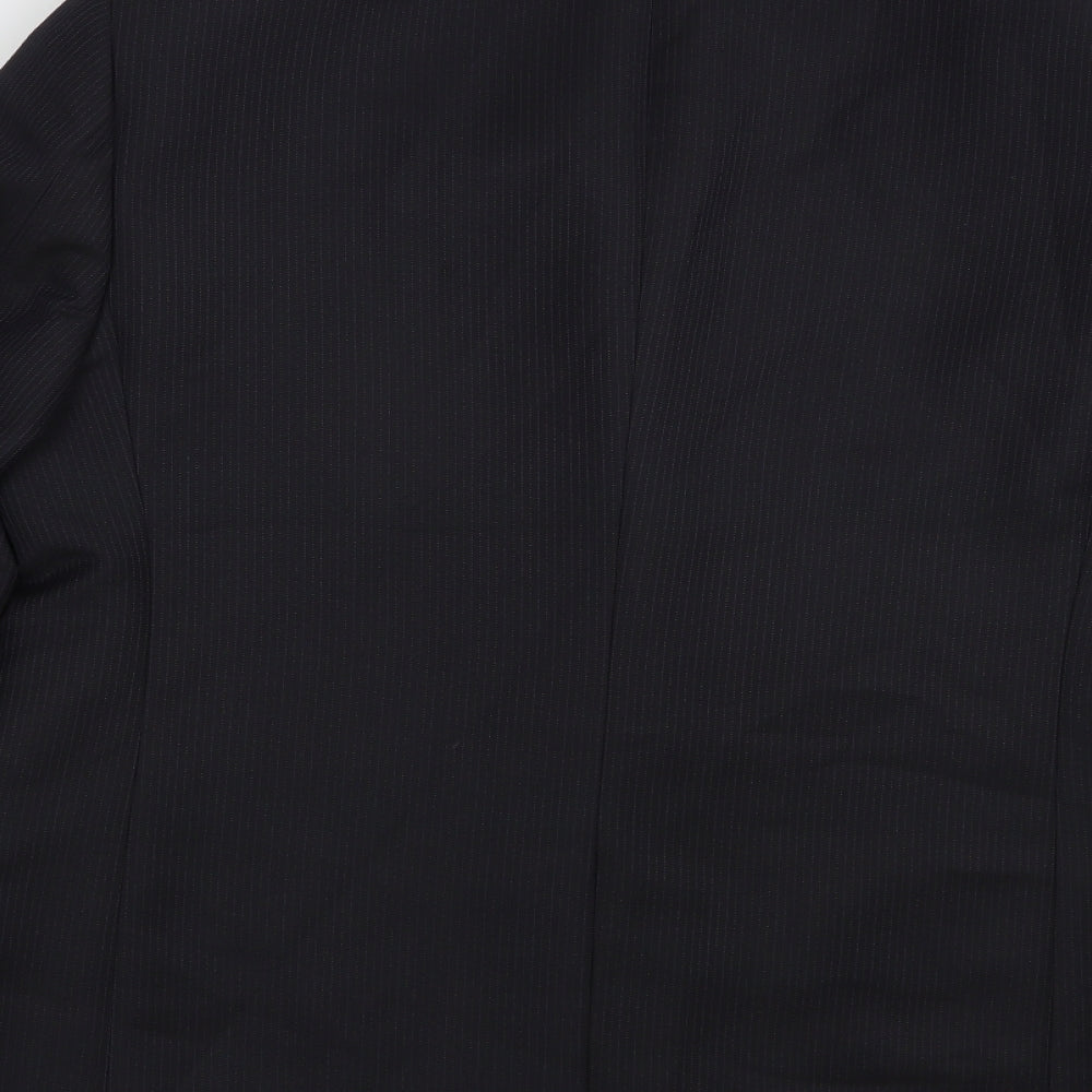 Marks and Spencer Mens Blue Striped Polyacrylate Fibre Jacket Blazer Size 42