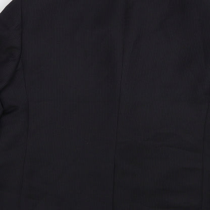 Marks and Spencer Mens Blue Striped Polyacrylate Fibre Jacket Blazer Size 42
