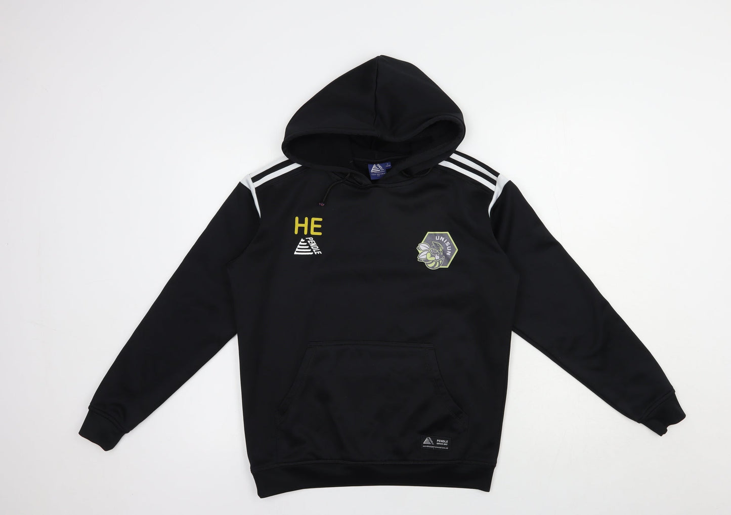 Pendle Mens Black  Polyester Pullover Hoodie Size S