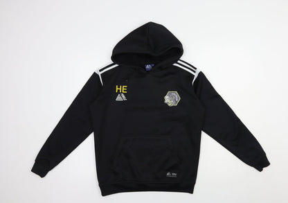 Pendle Mens Black  Polyester Pullover Hoodie Size S