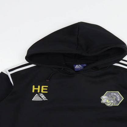 Pendle Mens Black  Polyester Pullover Hoodie Size S