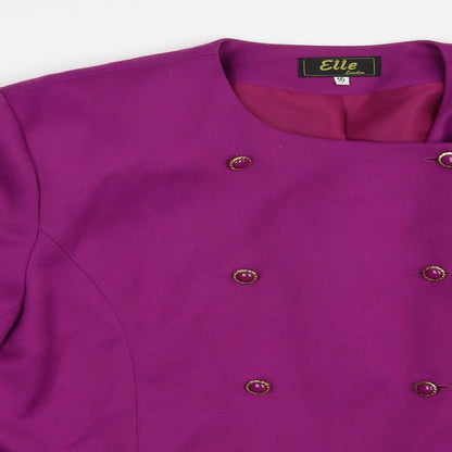 Elle London Womens Purple   Jacket Blazer Size 16  Button