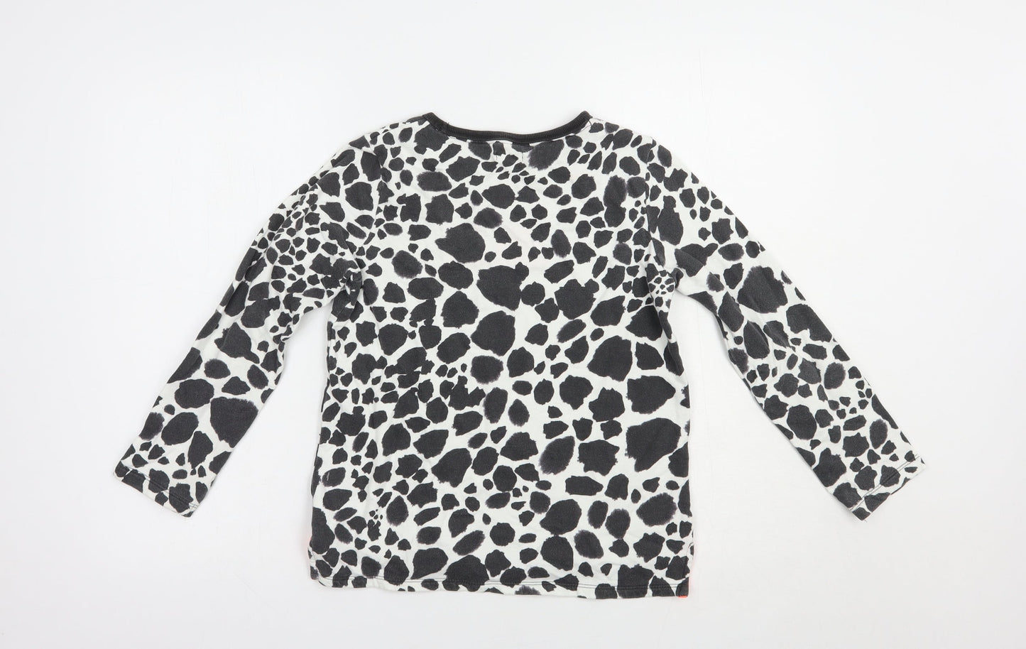 NEXT Girls Black Animal Print Cotton Pullover T-Shirt Size 10 Years Crew Neck Pullover - Hello