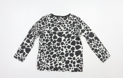 NEXT Girls Black Animal Print Cotton Pullover T-Shirt Size 10 Years Crew Neck Pullover - Hello