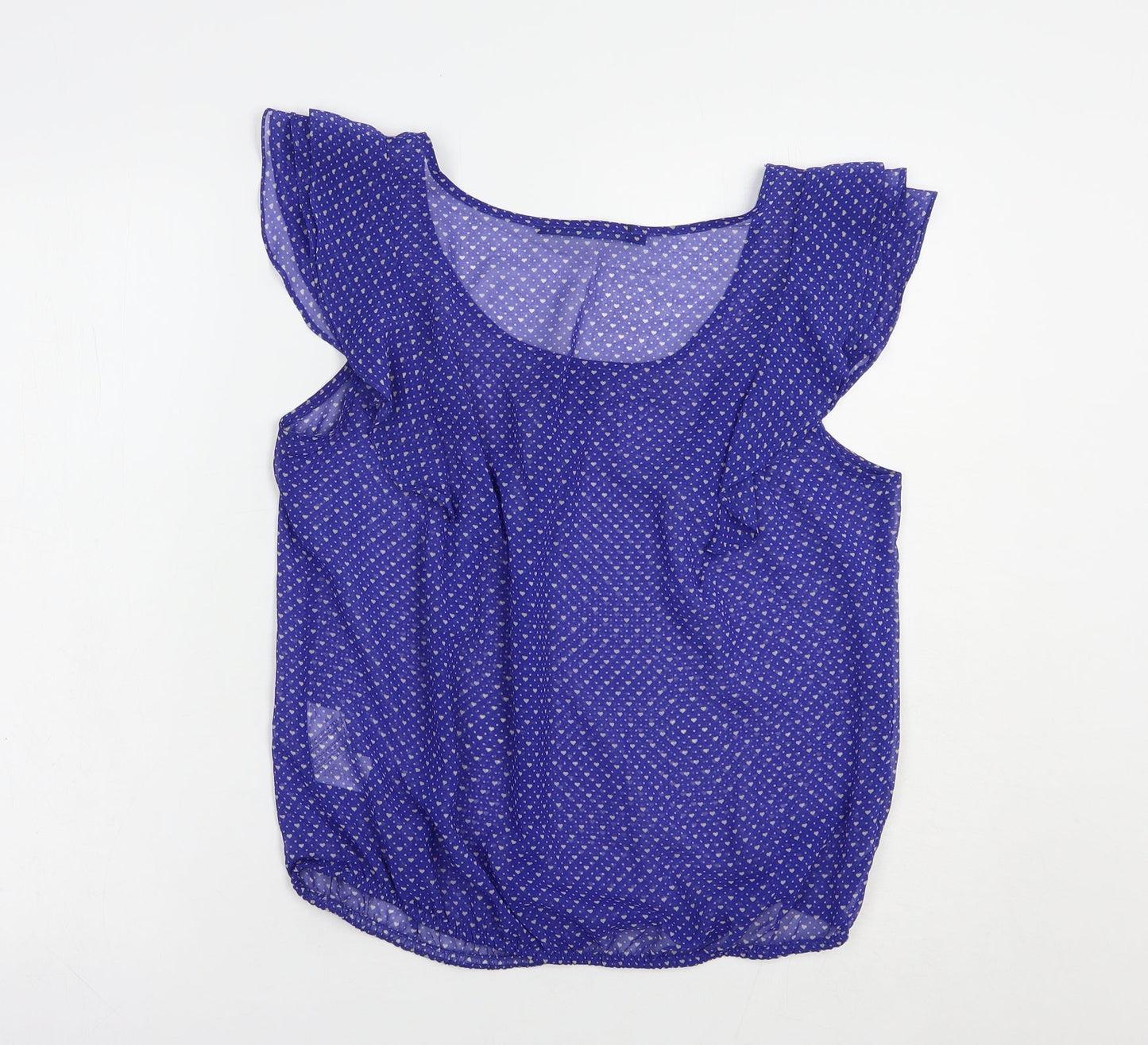 Womens UK Size L Zara Blue Basic Blouse