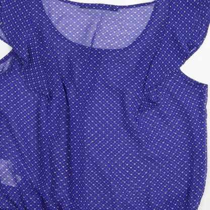 Womens UK Size L Zara Blue Basic Blouse