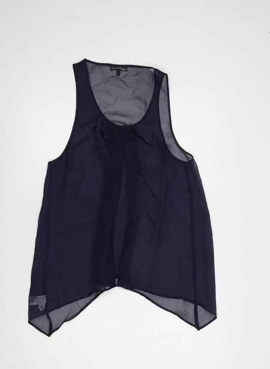 NEXT Womens Blue  Polyester Basic Tank Size 14 Scoop Neck