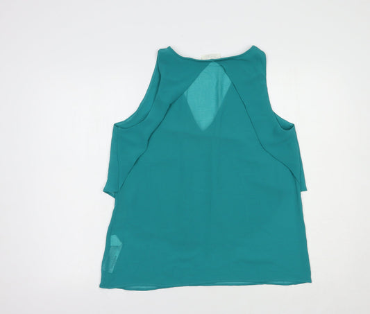 Womens UK Size L Zara Green Basic Blouse
