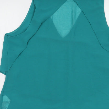 Womens UK Size L Zara Green Basic Blouse