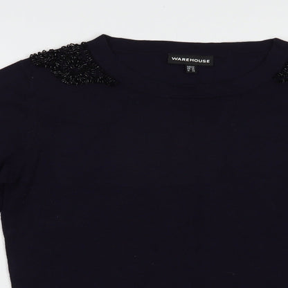 Womens UK Size 12 Warehouse Blue Pullover Jumper