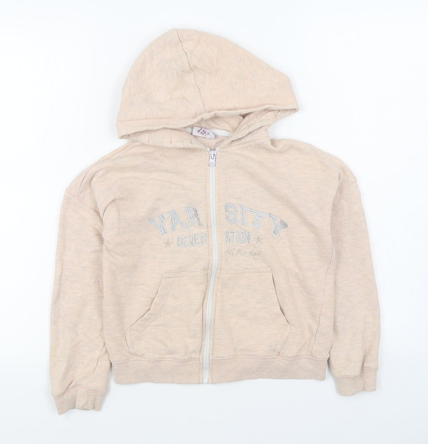 Hullabaloo Girls Pink  Cotton Full Zip Hoodie Size 9-10 Years  Zip