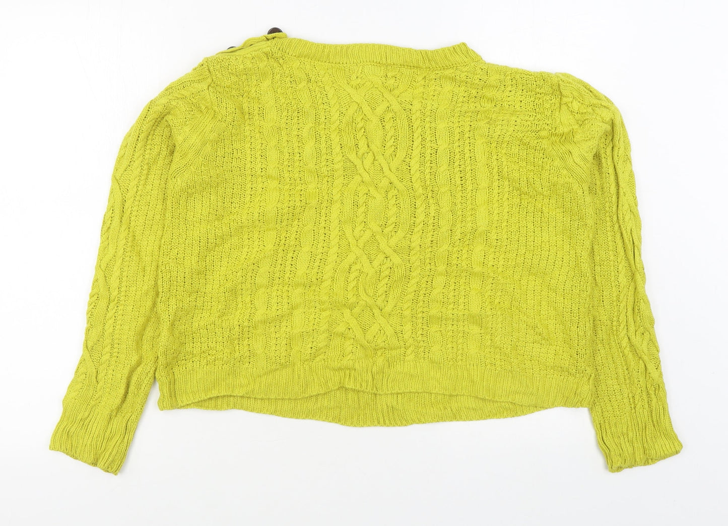 Dotti Womens Yellow Boat Neck  Acrylic Pullover Jumper Size S