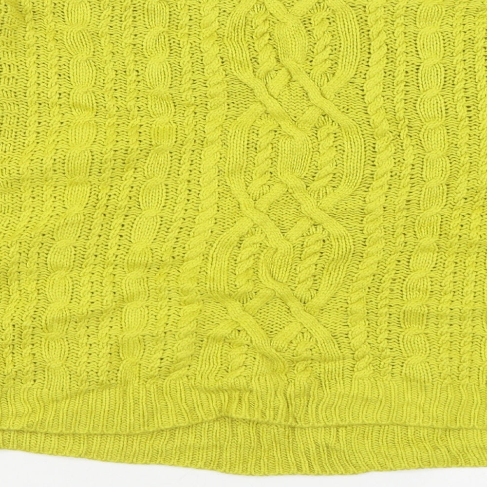 Dotti Womens Yellow Boat Neck  Acrylic Pullover Jumper Size S