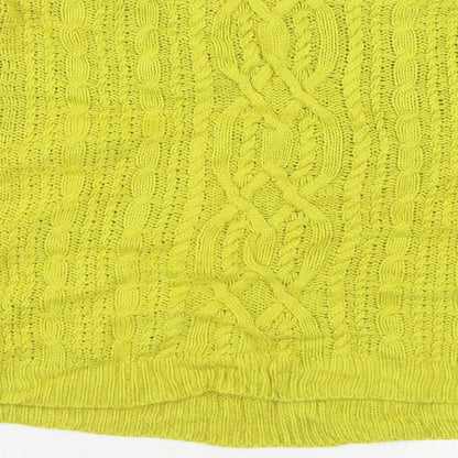 Dotti Womens Yellow Boat Neck  Acrylic Pullover Jumper Size S